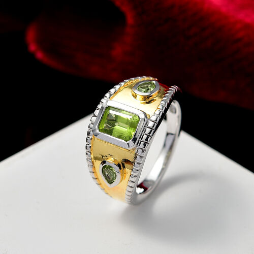 Peridot Ring Messing (Größe 19.00) ca. 1,37 ct image number 0