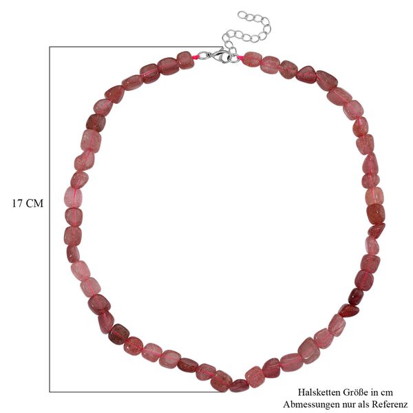 Erdbeer Quarz Halskette, 45+5cm - 189,50 ct. image number 6