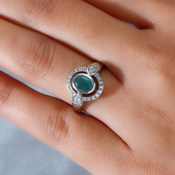 Grandidierit und Zirkon Ring 925 Silber platiniert  ca. 1,13 ct image number 3