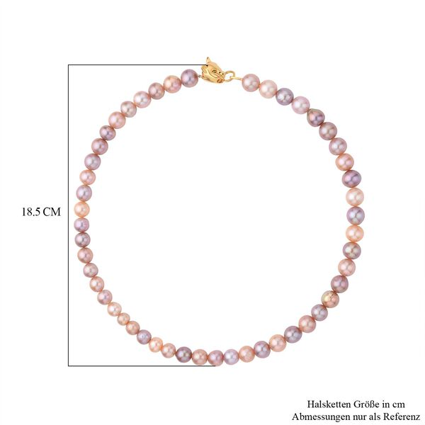 8-12mm mehrfarbige Edison Perle und nat&uuml;rliche Chromdiopsid-Halskette, 50cm - 0,15 ct. image number 5