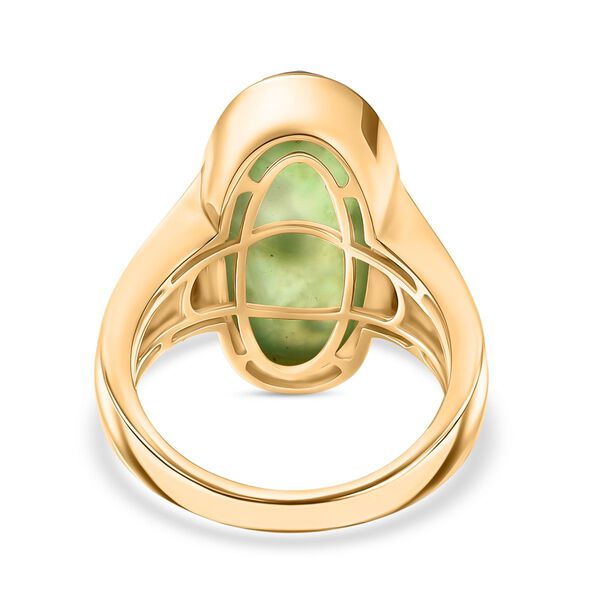 SHOPLC EXKLUSIV D'Joy Gr&uuml;n Blattgold-Quarz Ring 925 Silber 750 Gelbgold Vermeil (Gr&ouml;&szlig;e 21.00) ca. 11.14 ct image number 6