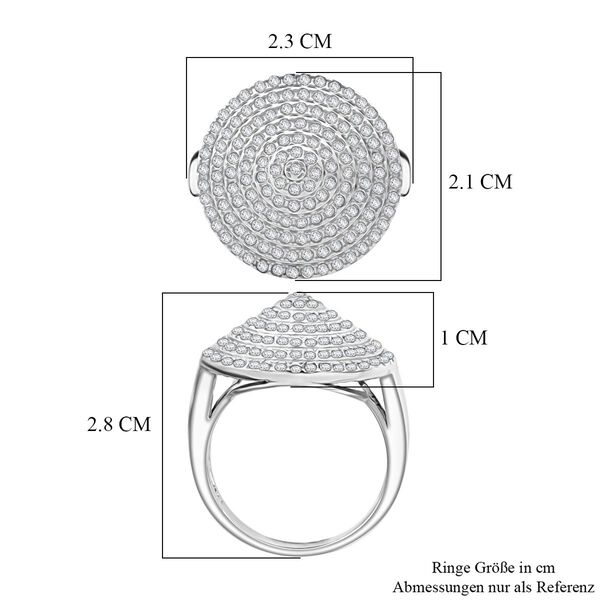LUSTRO STELLA -   Weißer Zirkonia Ring 925 Silber rhodiniert (Größe 18.00) image number 6