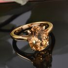Citrin Solitär Ring 925 Silber 585 Vergoldet image number 1