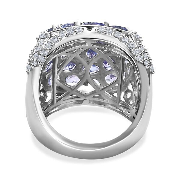 Tansanit und Zirkon Cocktail Ring - 4,06 ct. image number 6