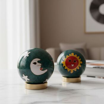 "Cloisonne enamel fitness ball Sun-room Size:3# 4.7cm Material:Iron Color: Green"