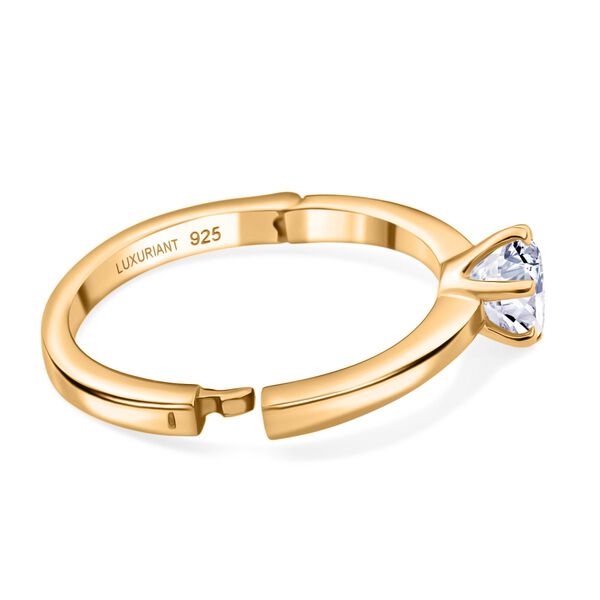 LUXURIANT SGL zertifizierter SI-GH Labor Diamant Solit&auml;r Ring, 925 Silber 750 Gelbgold Vermeil - 1 ct. image number 7