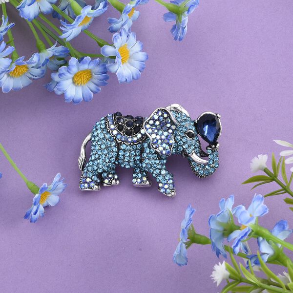 Blau Kristall Brosche image number 1