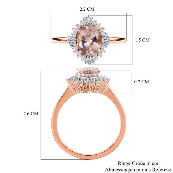 AAA rosa Morganit und Diamant Ring - 1,93 ct. image number 5