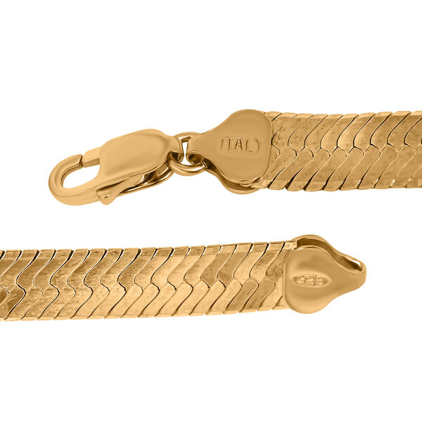 Chunky Fischgr&auml;t-Halskette in vergoldetem Silber image number 4