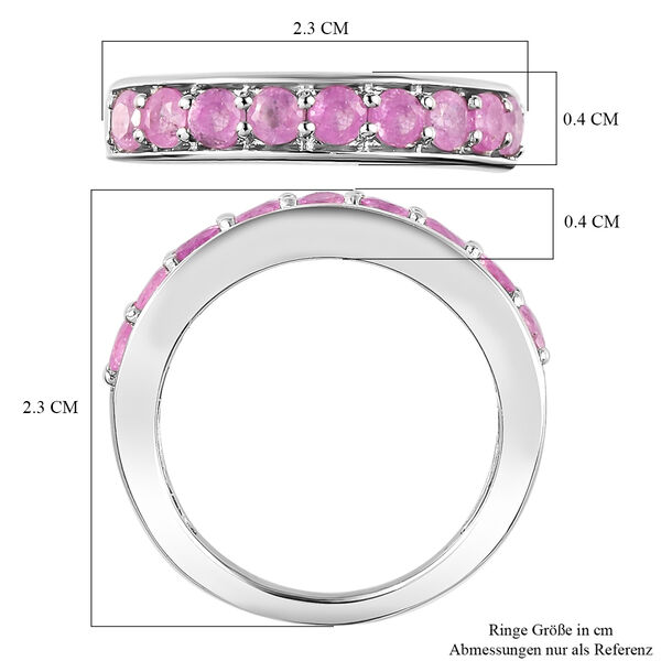 Ilakaka Rosa Saphir (Fissure gef&uuml;llt)-Ring, 925 Silber platiniert (Gr&ouml;&szlig;e 17.00), ca. 1.64 ct image number 7
