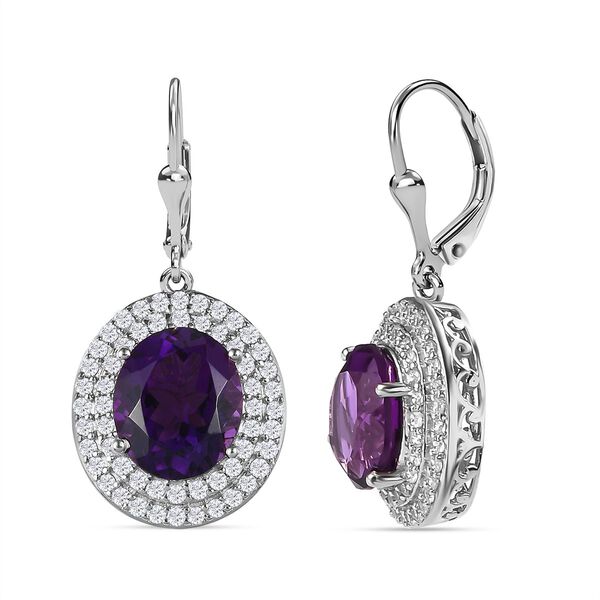 Lusaka Amethyst und Zirkon-Ohrh&auml;nger, 925 Silber platiniert ca. 10,15 ct&nbsp; image number 5