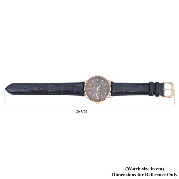 GENOA - Japanisches Uhrwerk, schwarzes Lederarmband image number 7