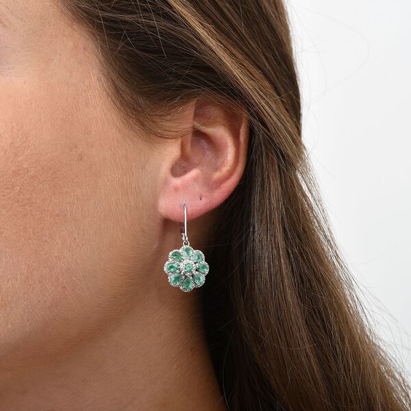 AAA Kagem sambische Smaragd und Zirkon-Ohrringe - 2,96 ct. image number 1