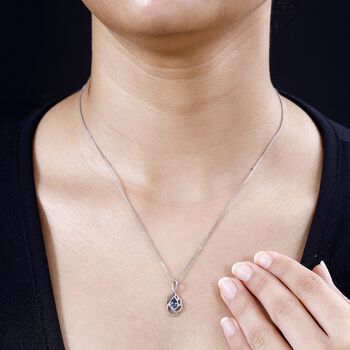 Tansanit Anh&auml;nger, 925 Silber platiniert - 0,35 ct.