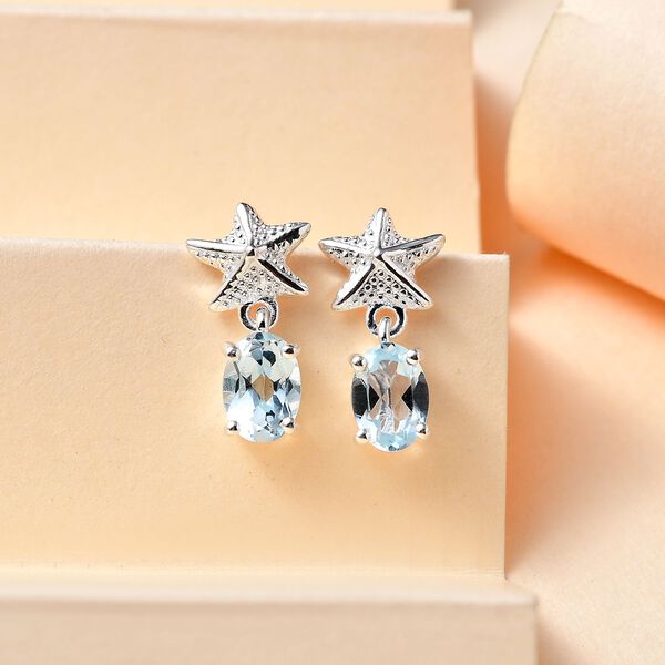 Himmelblaue Topas-Ohrringe - 1,95 ct. image number 2