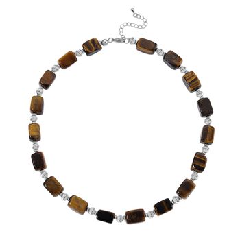 Tigerauge Halskette, ca. 45cm mit 5cm extender, ca. 300.00 ct