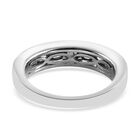 LUSTRO STELLA Hergestellt mit ZIRKONIA Half Eternity Ring 925 Silber Platin-Überzug image number 4