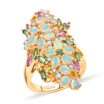 D&rsquo;Joy AA &auml;thiopischer Welo Opal, Tsavorite Granat, Zirkon, rosa und gelber Saphir Ring - 4,36 ct.