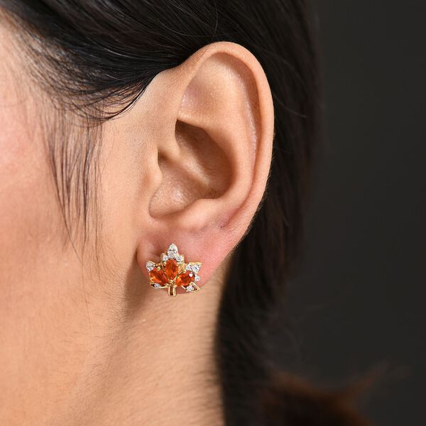 D'Joy AAA Blaze Feueropal und Zirkon Ohrringe und Anh&auml;nger mit 50cm Kette image number 10