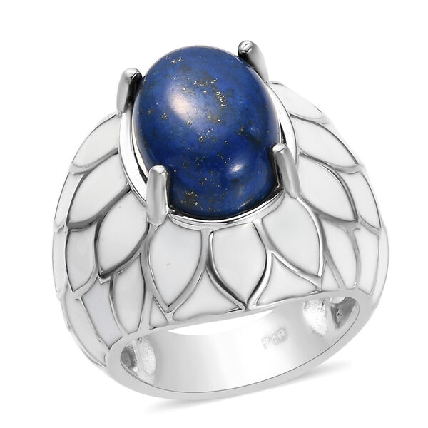 Lapislazuli Ring Messing platiniert  ca. 6,39 ct image number 4