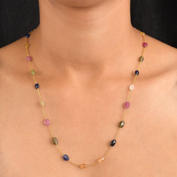 AA Multi Saphir Halskette, 60cm - 45 ct. image number 3