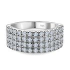 Moissanit Ring, 925 Silber platiniert, (Größe 19.00) ca. 1.20 ct