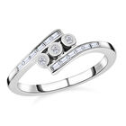 Diamant Bypass Ring 925 Silber platiniert  ca. 0,15 ct image number 3