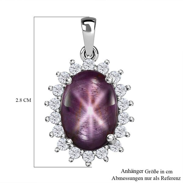 Sternrubin und Zirkon Halo Anh&auml;nger - 12,67 ct. image number 6