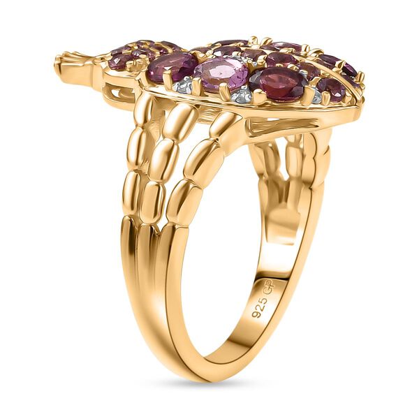 GP Trionfo Kollektion- Rhodolith Granat, Lotus Granat, Zirkon und blauer Saphir Ring - 2,41 ct. image number 6