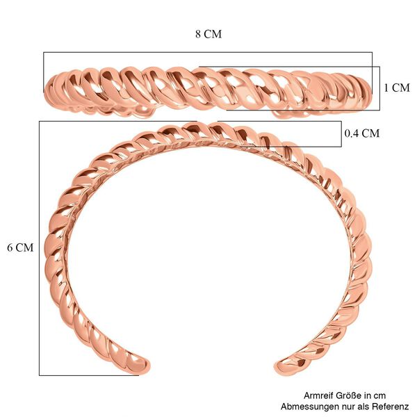 EVER TRUE Designer inspirierter gedrehter 19cm Armreif und Creolen in Rosègoldton image number 5