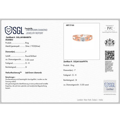 LUXURIANT SGL zertifizierter SI-GH Labor Diamant zweifarbiger Ring - 0,50 ct. image number 7