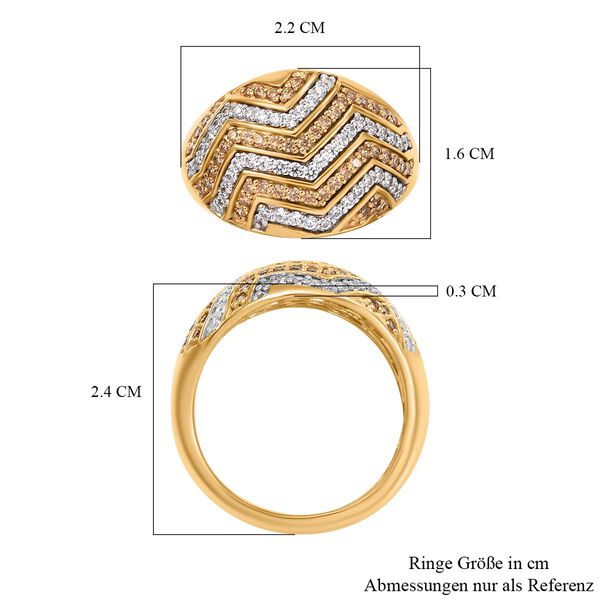 J Francis gefertigt mit SWAROVSKI- Weißer und gelber Swarovski Zirkonia Ring image number 7