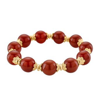 Flexibles, rotes Achat Armband - 190 ct.