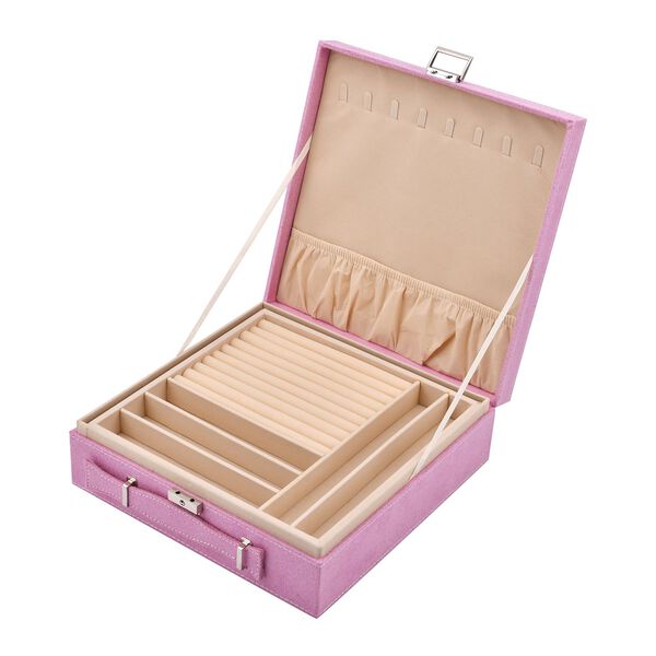 2-lagiges Schmuckk&auml;stchen mit herausnehmbarem Tablett, Rosa image number 4