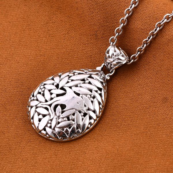 Royal Bali Kollektion- Strukturierter Anh&auml;nger in 925 Silber image number 1