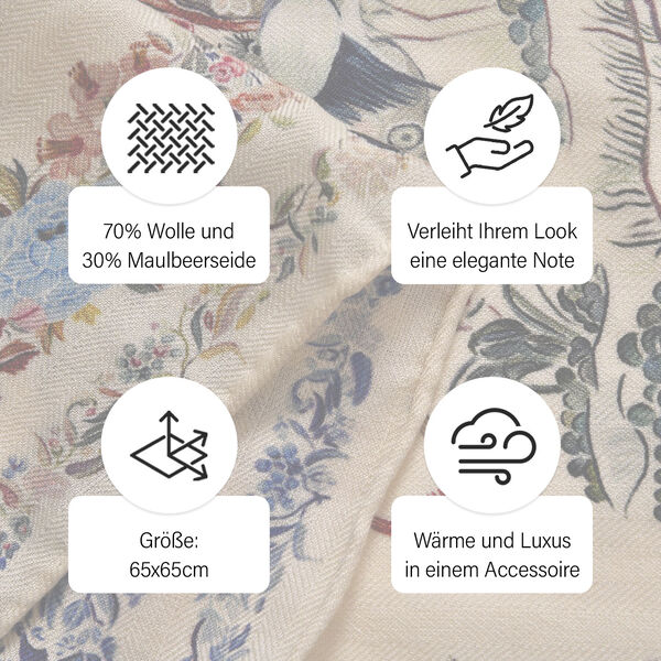 LA MAREY Foulard Quadratischer Schal, Weiß image number 4