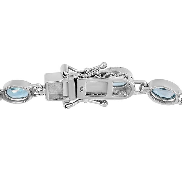 Schweizer Blautopas-Armband, ca. 20 cm, 925 Silber platiniert ca. 8,82 ct image number 4