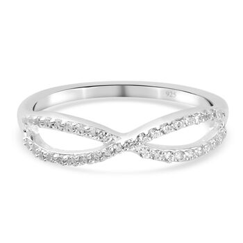 LUSTRO STELLA - Zirkonia-Infinity-Ring in Silber, 0,34 ct.