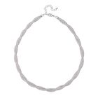 Weiße Kristall Halskette ca. 50 cm + 5 cm Extender, silberfarben