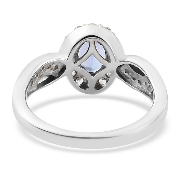 Tansanit und Zirkon Ring 925 Silber platiniert  ca. 1,04 ct image number 6