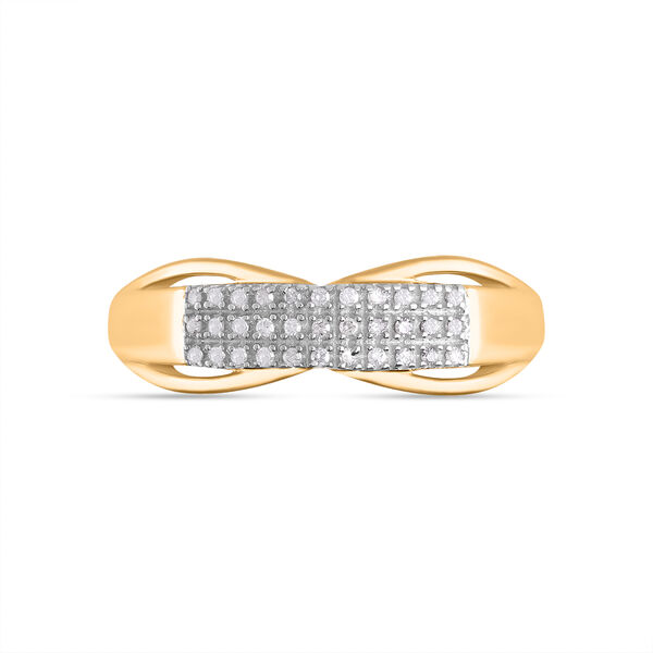Weißer Diamant Ring, 925 Silber Gelbgold Vermeil, (Größe 20.00), ca. 0.15 ct image number 0