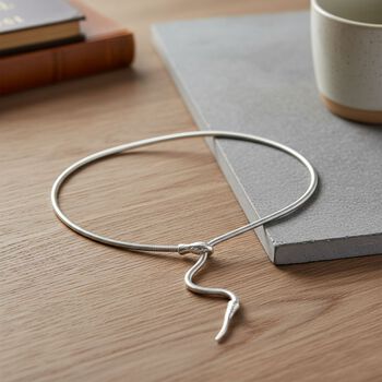 Flexible Schlangenkette in Silberton