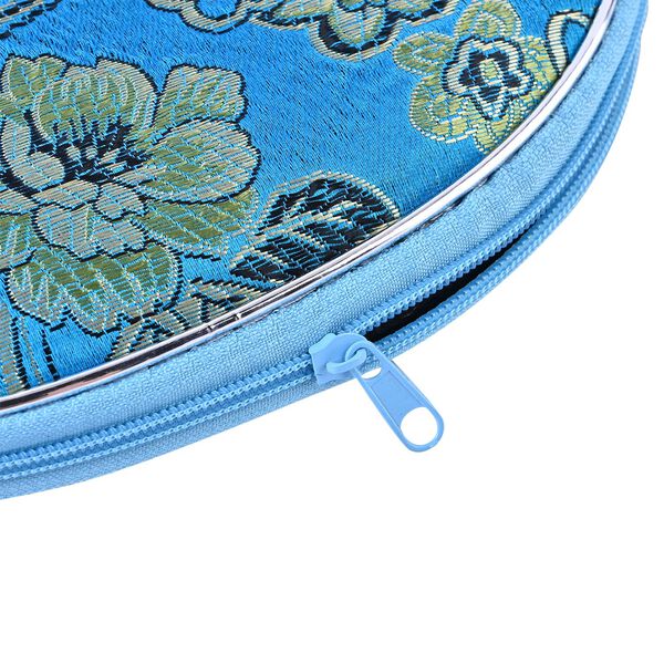 10er-Set Jacquard gewebter Schmuckbeutel mit Rei&szlig;verschluss, 5 verschiedene Gr&ouml;&szlig;en, Blau image number 5