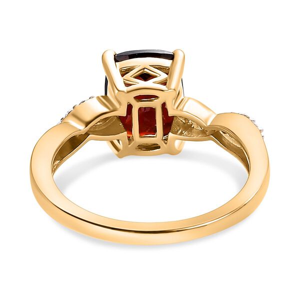 Nat&uuml;rlicher Mosambik Granat und Moissanit Ring, 925 Silber vergoldet (Gr&ouml;&szlig;e 20.00) ca. 2.89 ct image number 5