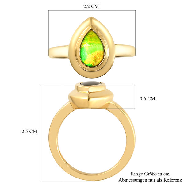 Ammolit Ring 925 Silber vergoldet  ca. 1,20 ct image number 7