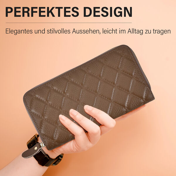 Echtleder Kreditkartenetui, khakifarben image number 2