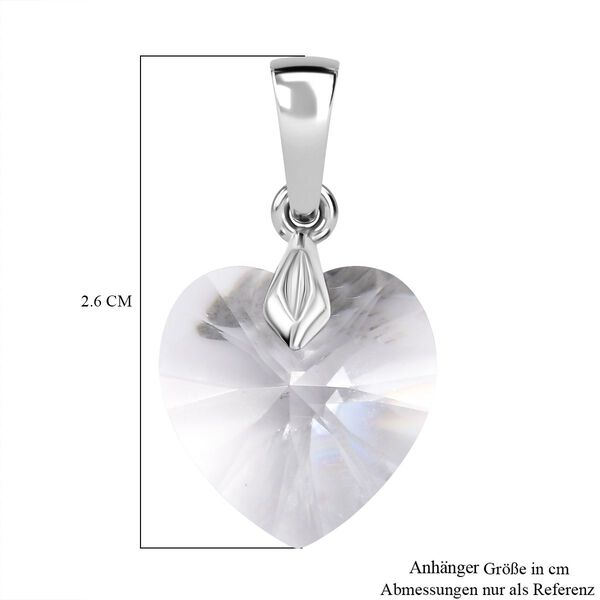 J Francis gefertigt mit SWAROVSKI- Weißer Swarovski Kristall Herz Anhänger image number 6