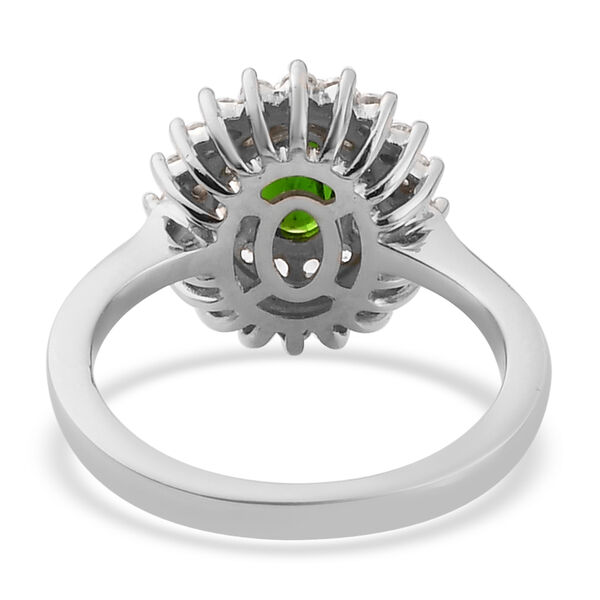 Natürlicher Chromdiopsid und Zirkon Ring 925 Silber platiniert  ca. 1,55 ct image number 6