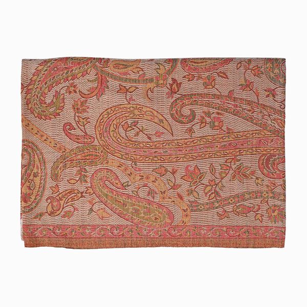 Luxuri&ouml;ser Merino-Seide Jacquard-Schal, 70 x 200 cm, Beige image number 5