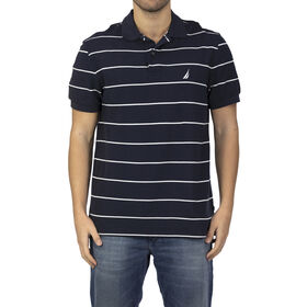 NAUTICA: Poloshirt mit aufgesticktem Logo, Dunkelblau 